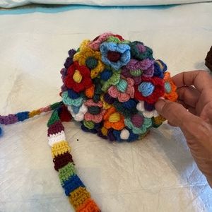 Handmade Crocheted Flowers Crossbody Bag